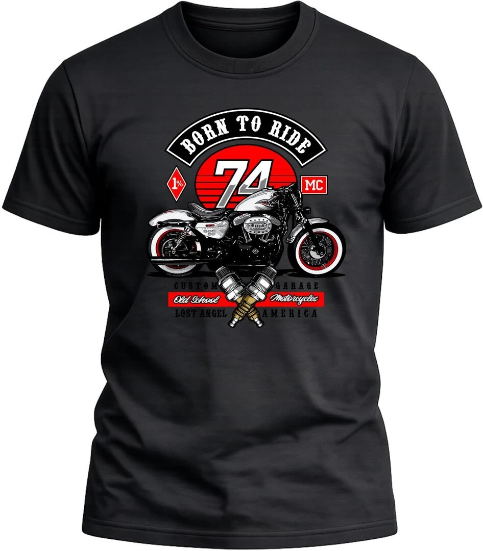 Camiseta Born to Ride Los Angel America color negro con diseño exclusivo y acabado premium. 