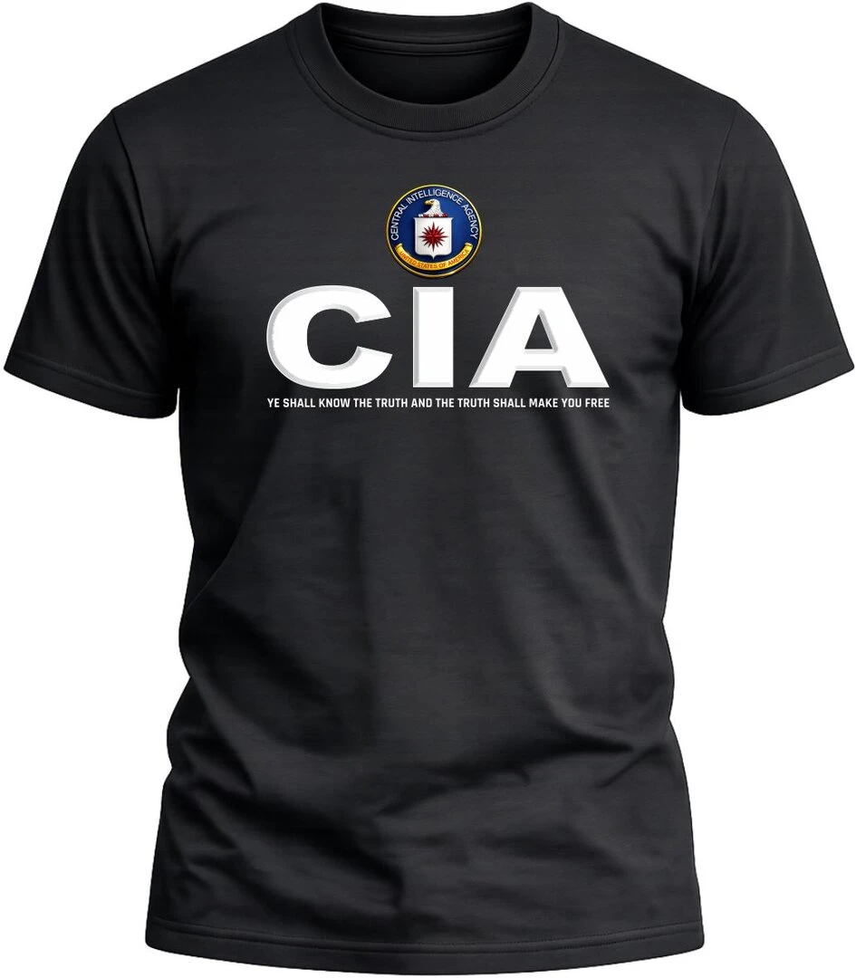 Camiseta CIA color negro con diseño exclusivo y acabado premium. 