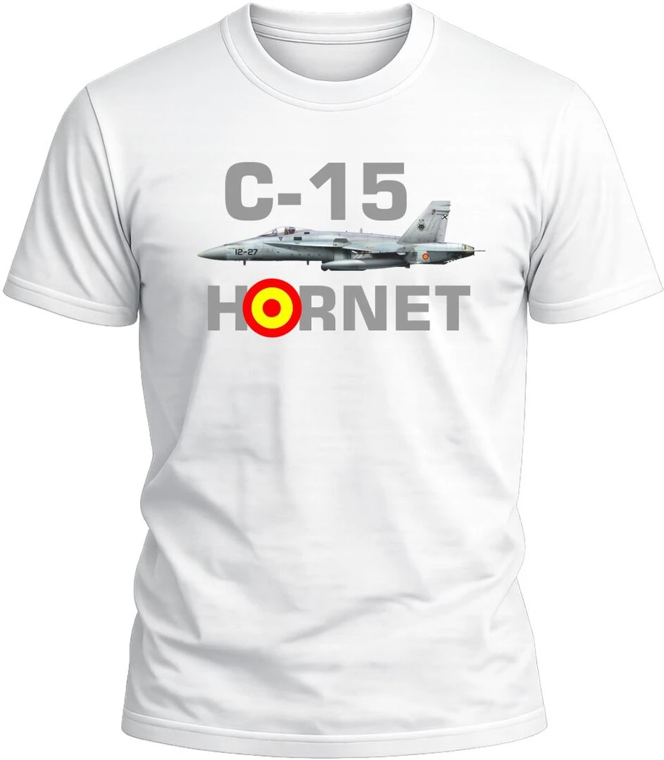Camiseta c-15 Hornet del ejercito español color blanco con diseño militar exclusivo y acabado premium.
