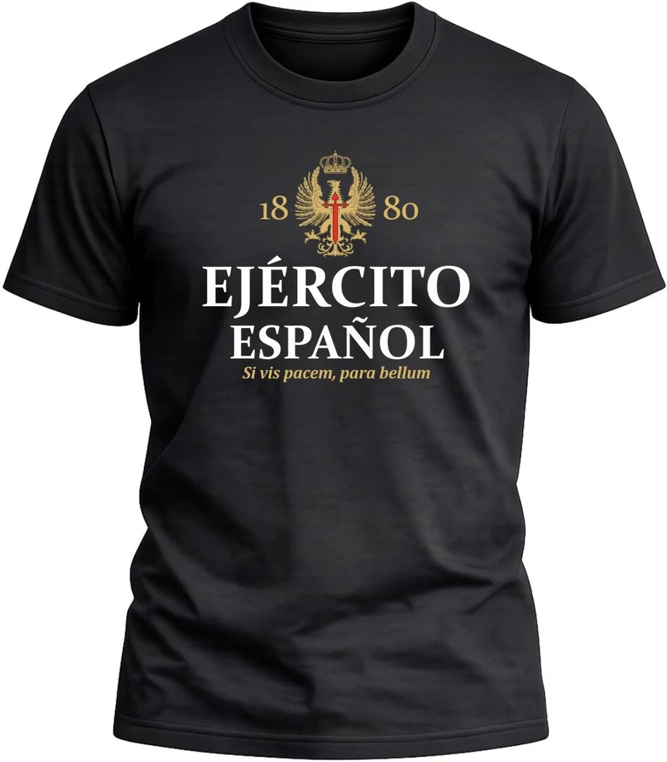 Camiseta Ejército Español 1880 color negro con diseño militar exclusivo y acabado premium. 
