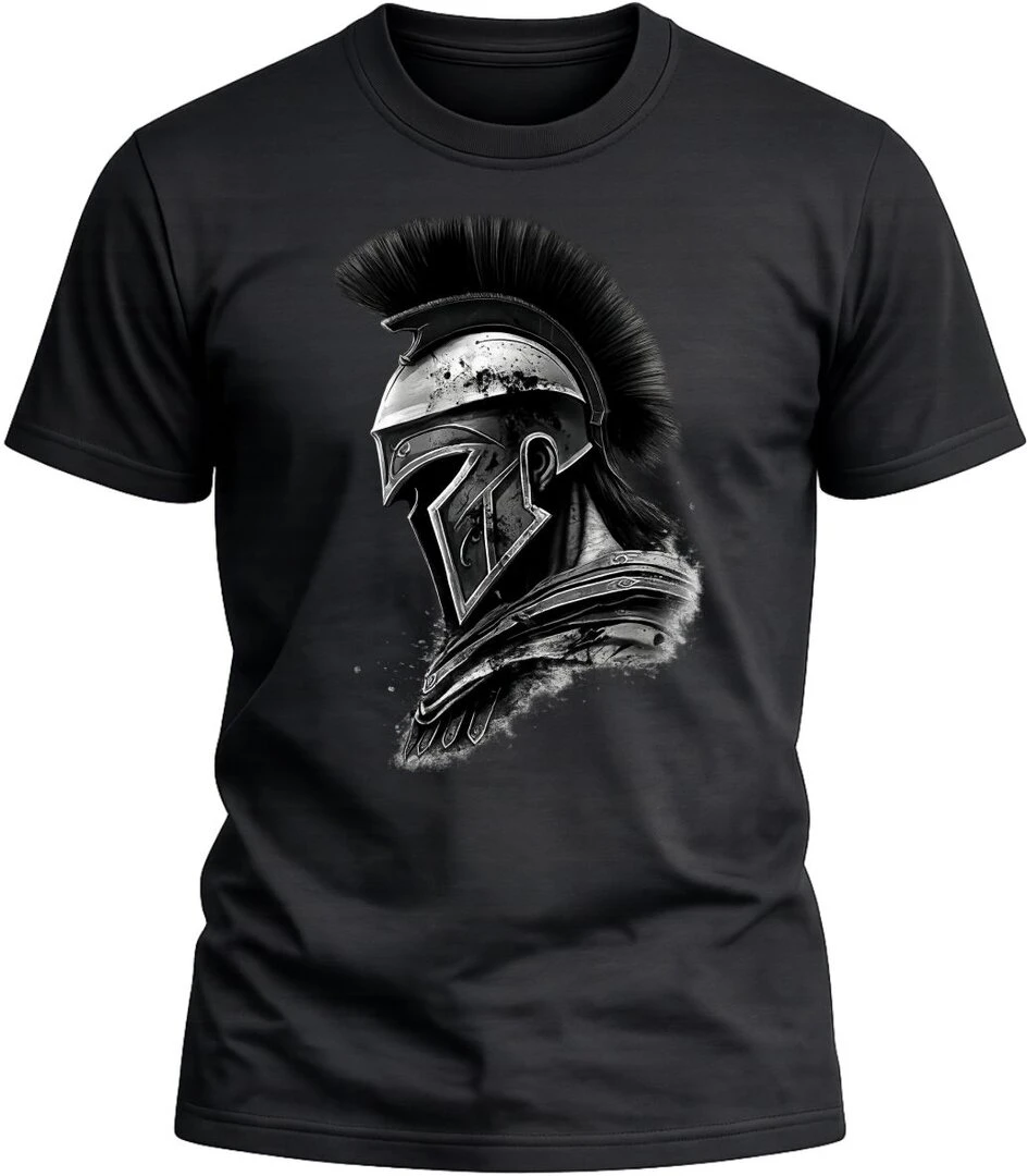 Camiseta Espartano color negro con diseño exclusivo y acabado premium.