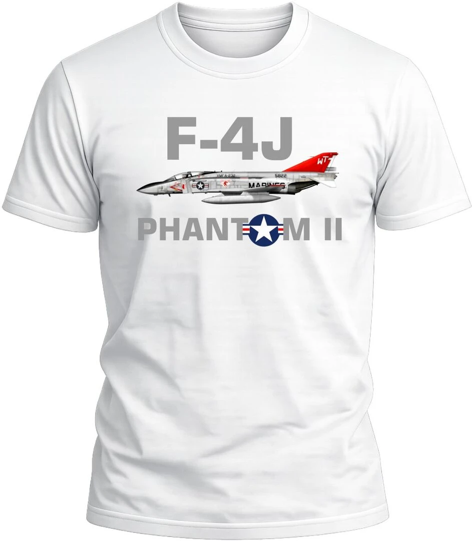 Camiseta F-4J Phantom II color blanco con diseño exclusivo y acabado premium. 