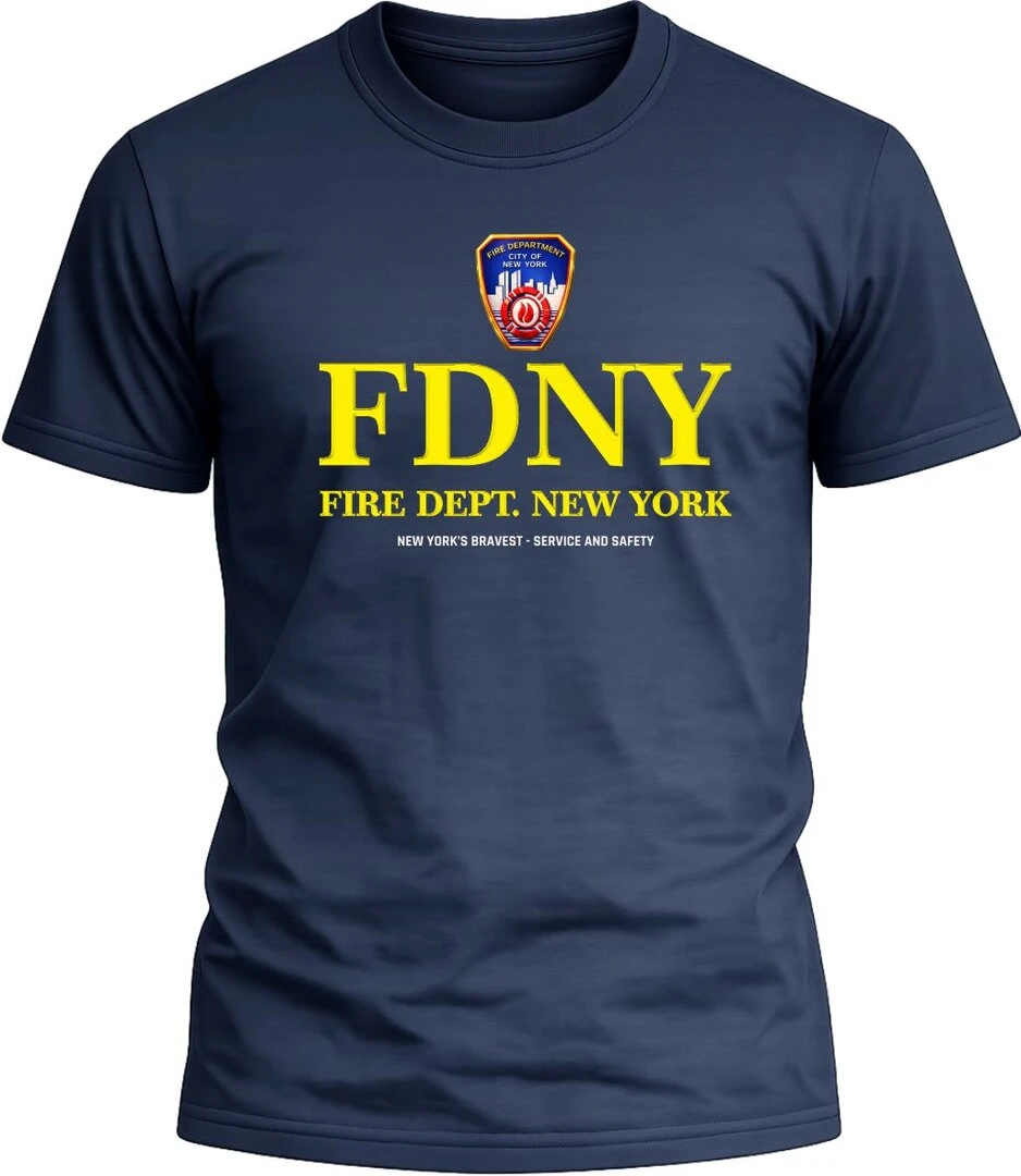 Camiseta FDNY color azul con diseño exclusivo y acabado premium.