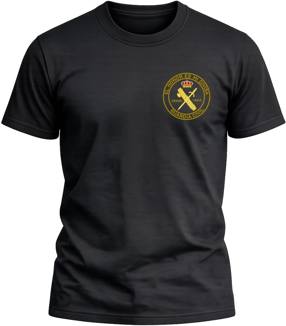 Camiseta Guardia Civil color negro con diseño exclusivo y acabado premium. 