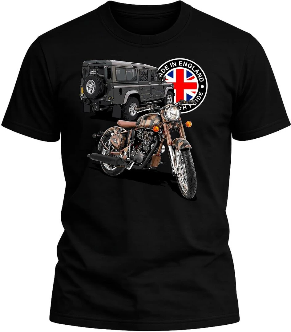 Camiseta Land Rover & Bsa color negro con diseño exclusivo y acabado premium. 