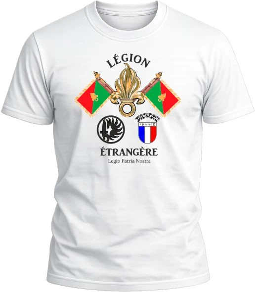Camiseta Légion Étrangère color blanco con diseño exclusivo y acabado premium. 