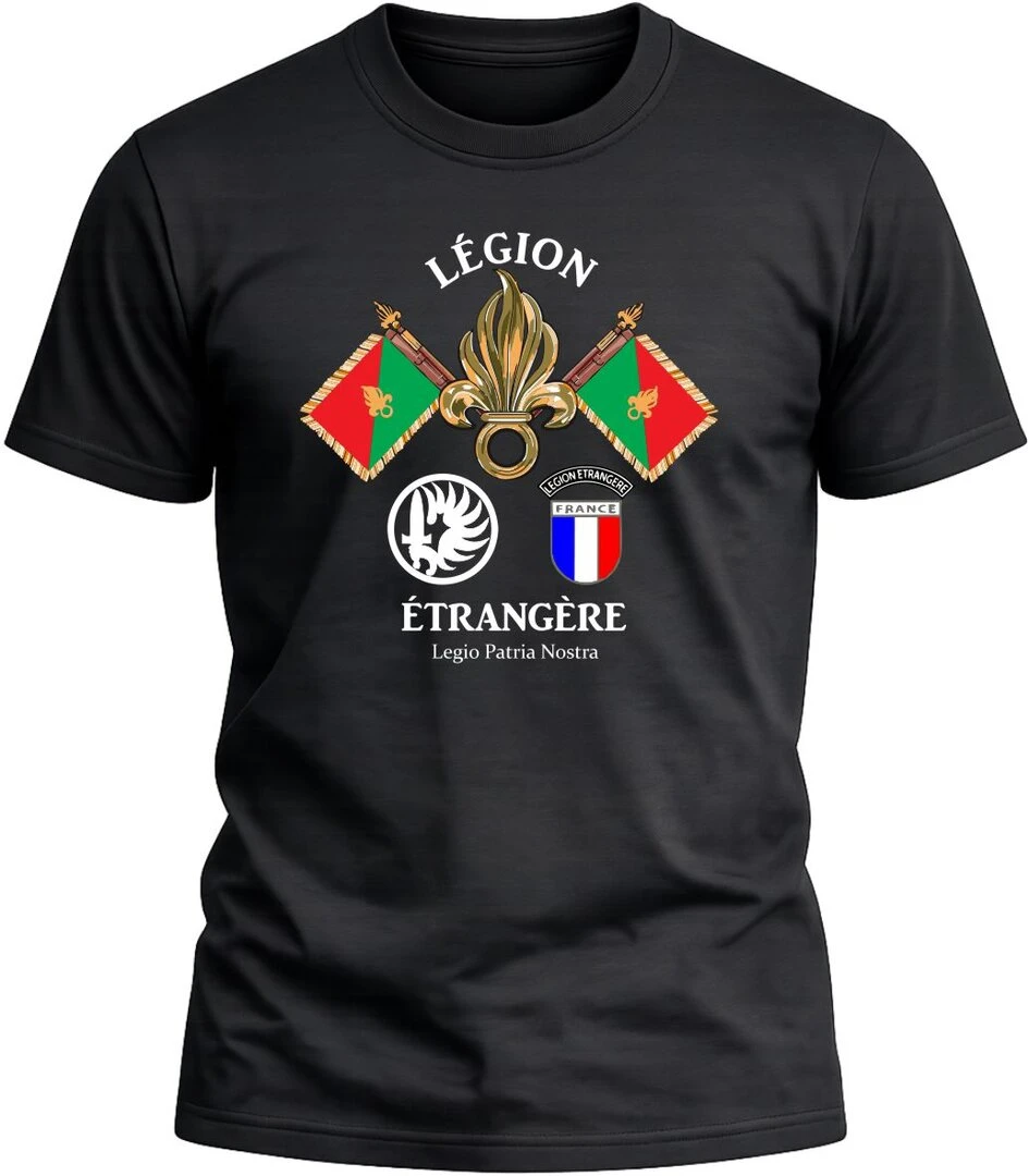 Camiseta Legión Étrangère colo negro con diseño exclusivo y acabado premium. 