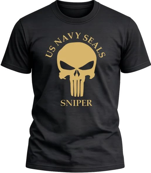 Camiseta Navy Seals Frog color negro con disñeo exclusivo y acabado premium. 