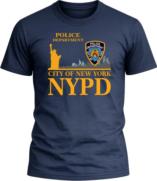 Camiseta NYPD City of New York color azul con diseño exclusivo y acabado premium. 