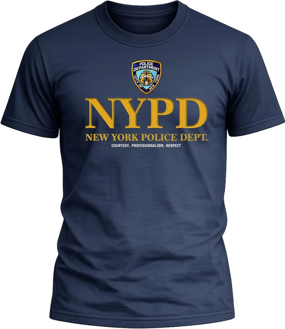 Camiseta NYPD color azul con diseño exclusivo y acabado premium. 