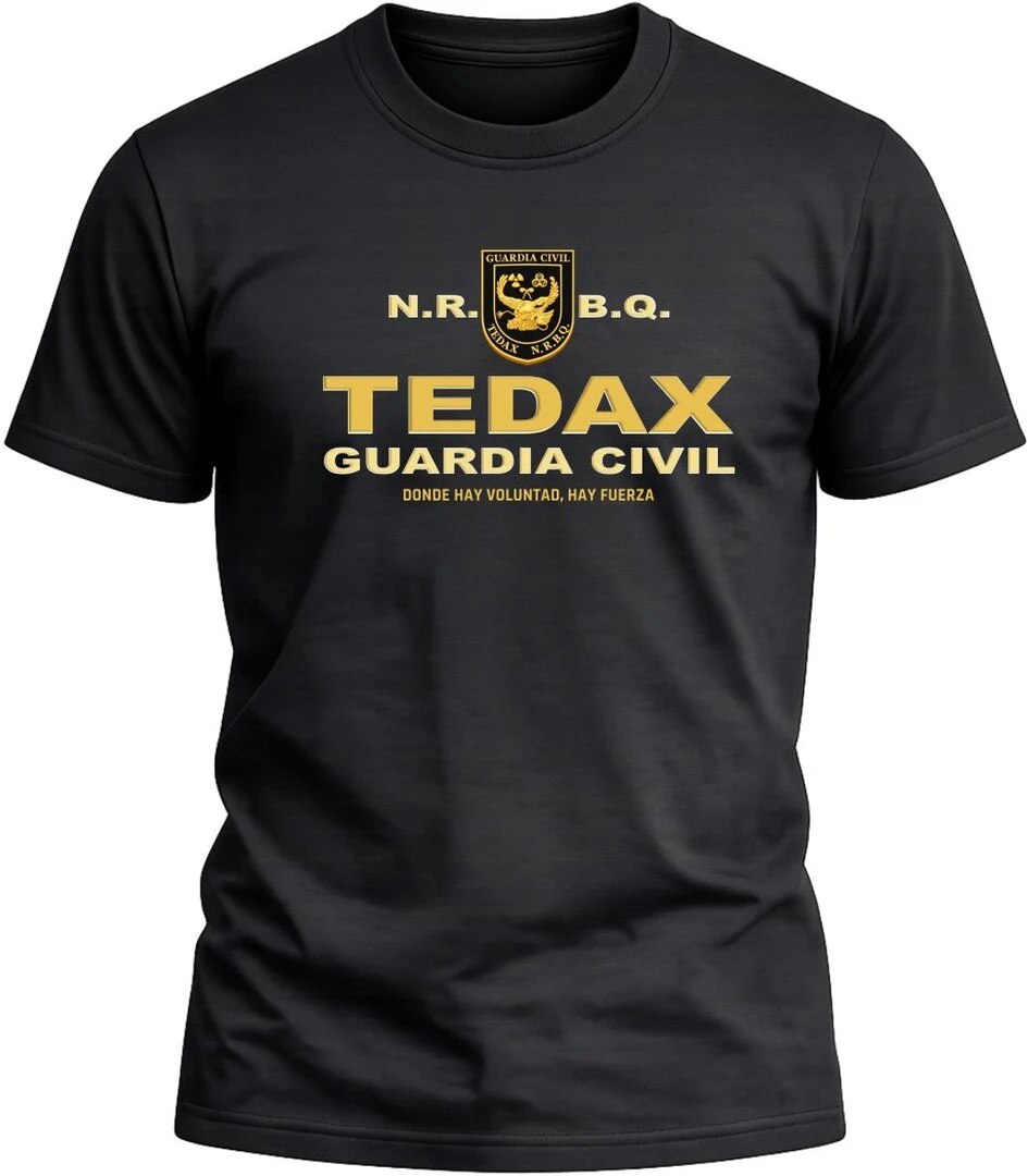 Camiseta Tedax de la Guardia Civil color negro con diseño exclusivo y acabado premium. 