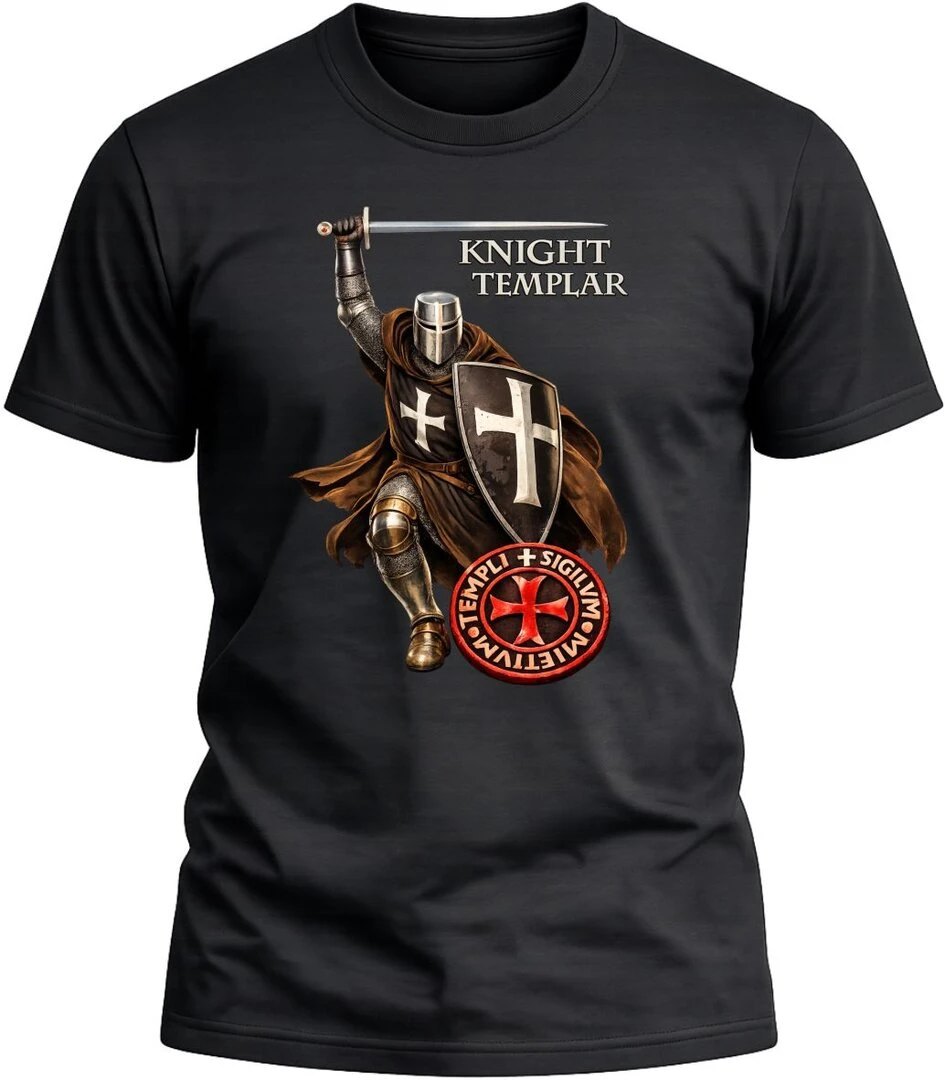 Camiseta Templario Ataque color negro con diseño exclusivo y acabado premium. 
