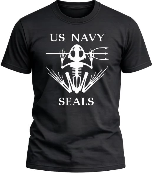 Camiseta US Navy Seals color negro con diseño exclusivo y acabado premium. 